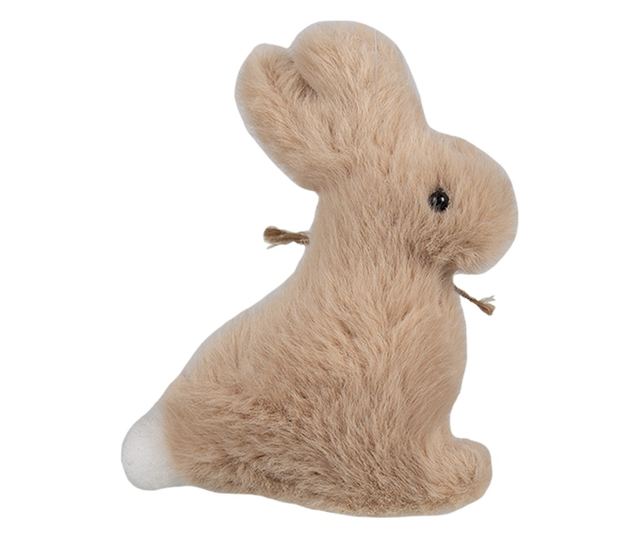 3 darabos barna és fehér pamut nyuszi figura szett 7x3x10 cm