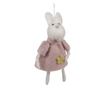 3 db Dekor Húsvéti Nyuszi Szett, Textil, Rózsaszín és Fehér, 6x3x13 cm thumbnail 1