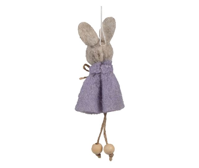 3 darabos húsvéti nyuszi szett, barna és lila szövetből, 6x3x13 cm