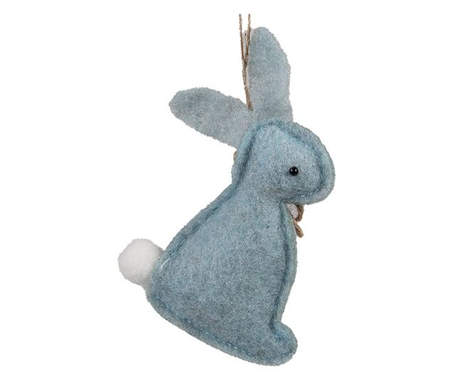 3 darabos dekoratív húsvéti nyuszi szett, pamut, kék, 6x1x10 cm