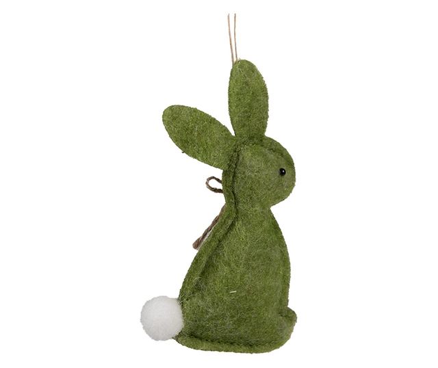 3 darabos dekoratív pamut húsvéti nyuszi szett, zöld és fehér, 6x1x10 cm