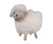 Fehér és bézs textil bárány figura 14x7x10 cm