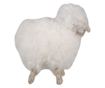 Fehér és bézs textil bárány figura 14x7x10 cm