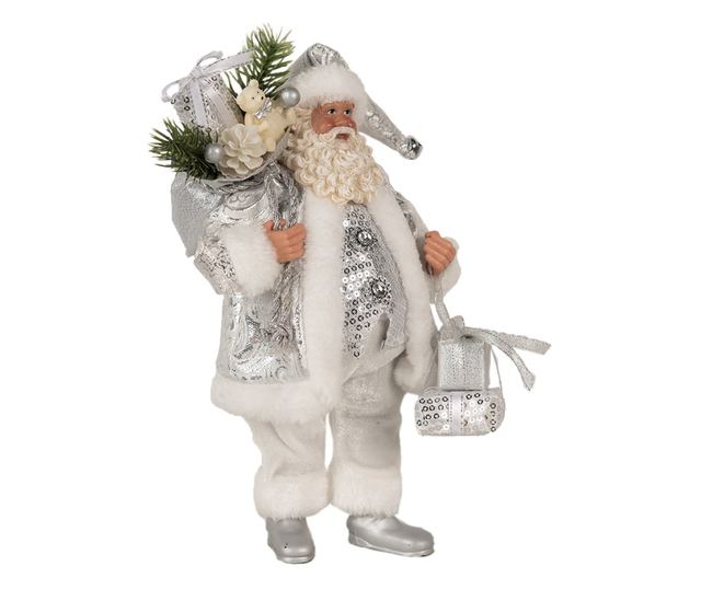 Sokszínű textil Mikulás figura 18x11x28 cm