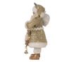 Fehér és arany textil Mikulás figura 17x10x27 cm