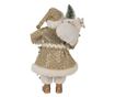 Fehér és arany textil Mikulás figura 17x10x27 cm