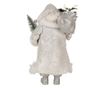 Fehér és ezüst textil Mikulás figura 16x10x27 cm