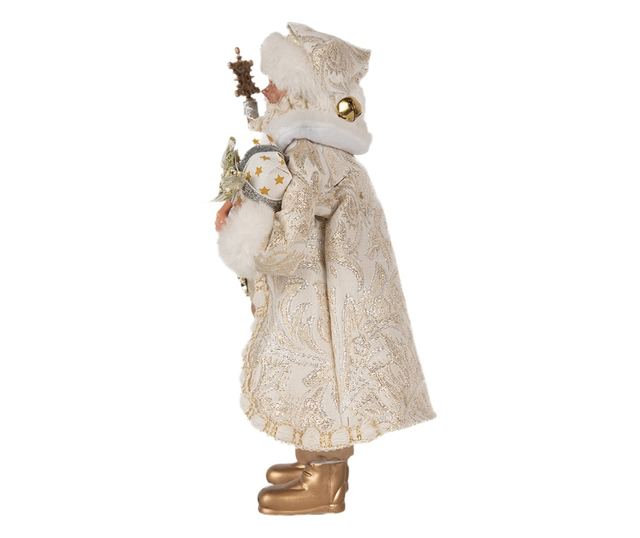 Fehér és arany Mikulás figura 16x10x27 cm