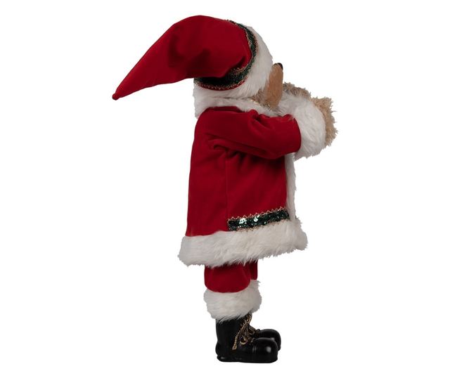 Többszínű textil karácsonyi maci figura 26x20x51 cm