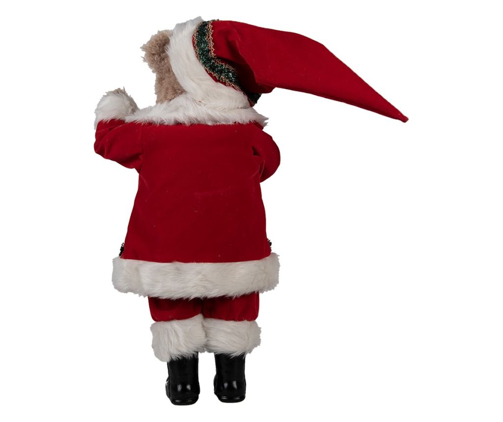 Figurina Ursulet Craciun textil multicolor 26x20x51 cm - 3