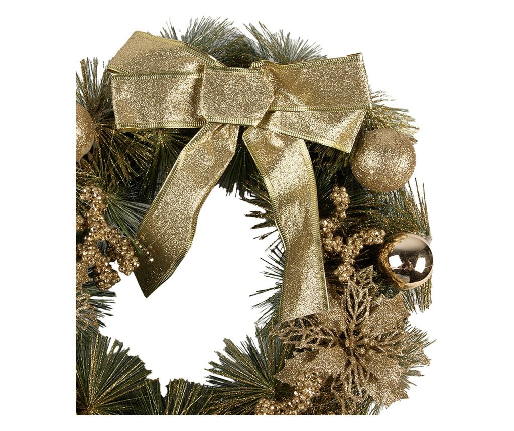 Arany és zöld karácsonyi koszorú 40x10 cm - 2
