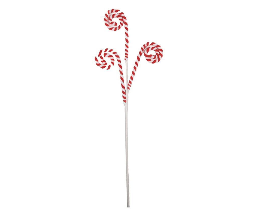 Karácsonyi cukorka dekoráció, fehér és piros, 17x1x66 cm - 2