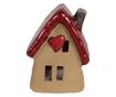 Vörösbarna kerámia dekorációs házikó 10x8x13 cm