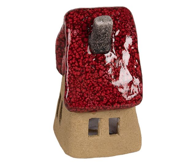 Vörösbarna kerámia dekorációs házikó 10x8x13 cm