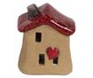 Vörösbarna kerámia dekorációs házikó 7x6x8 cm