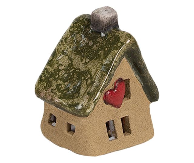 Casuta decorativa ceramica multicolora 7x6x9 cm