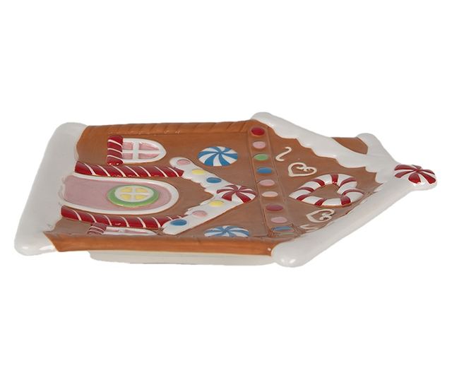 Többszínű kerámia mézeskalács tányér 21x20x2 cm