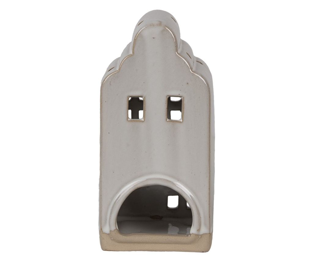 Suport lumanare Casuta ceramica bej 9x8x18 cm - 2