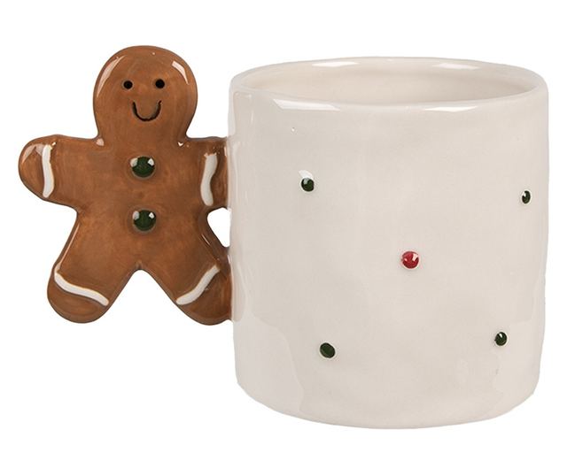 4 darabos, mézeskalács, többszínű kerámia bögre szett, 15x9x9 cm, 325 ml