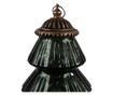 Brad karácsonyi zöld üveg és réz fém LED dekoráció 16x22 cm