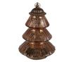Rézszínű fém üveg karácsonyfa LED-del 16x22 cm