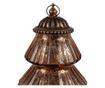 Rézszínű fém üveg karácsonyfa LED-del 16x22 cm
