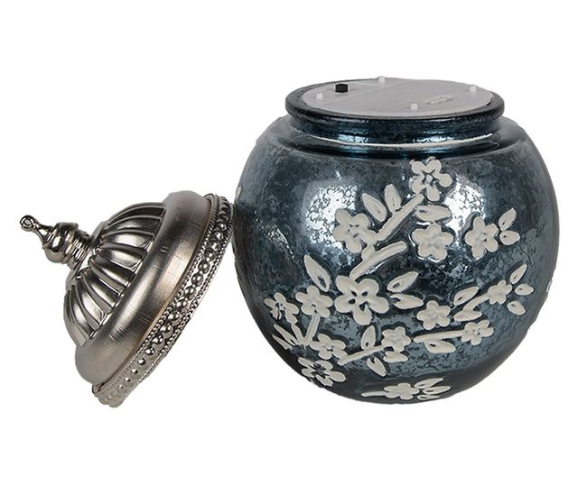 LED Gyertya Üveg Fém 11x15 cm