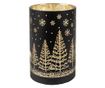 Arany Fekete Üveg Karácsonyi Gyertya LED-del 8x12 cm