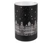 Karácsonyi gyertya fekete ezüst üveg LED-del 8x12 cm thumbnail 1