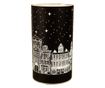 Karácsonyi gyertya fekete ezüst üveg LED-del 8x12 cm thumbnail 2