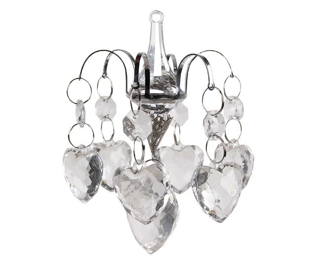 2 darabos, átlátszó üveg karácsonyfa dísz szett, 9x12 cm