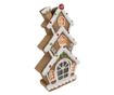 Mézeskalács ház, többszínű polirezin LED-del, 24x11x41 cm