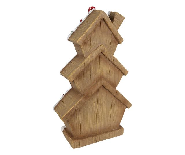 Mézeskalács ház, többszínű polirezin LED-del, 24x11x41 cm