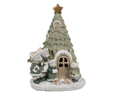 Višebojna LED figurica za Božić od smole 12x11x17 cm