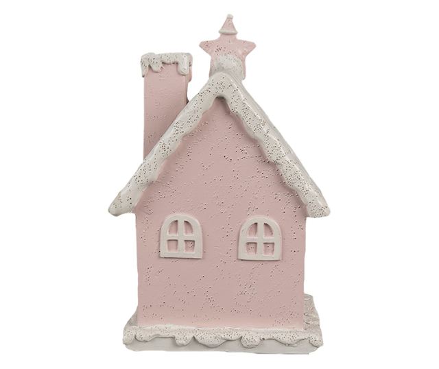 Mézeskalács házikó, többszínű polirezin LED-del, 10x8x15 cm