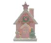 Mézeskalács házikó, többszínű polirezin LED-del, 10x8x15 cm
