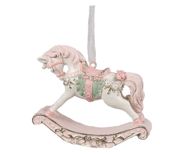 6 darabos, többszínű műgyanta karácsonyfa dísz készlet, 8x2x7 cm