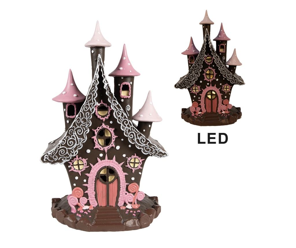 Kućica od medenjaka Polystone Višebojna s LED 16x13x26 cm - 2