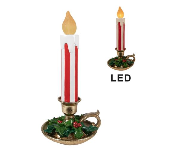 Többszínű polirezin LED gyertya 18x17x38 cm