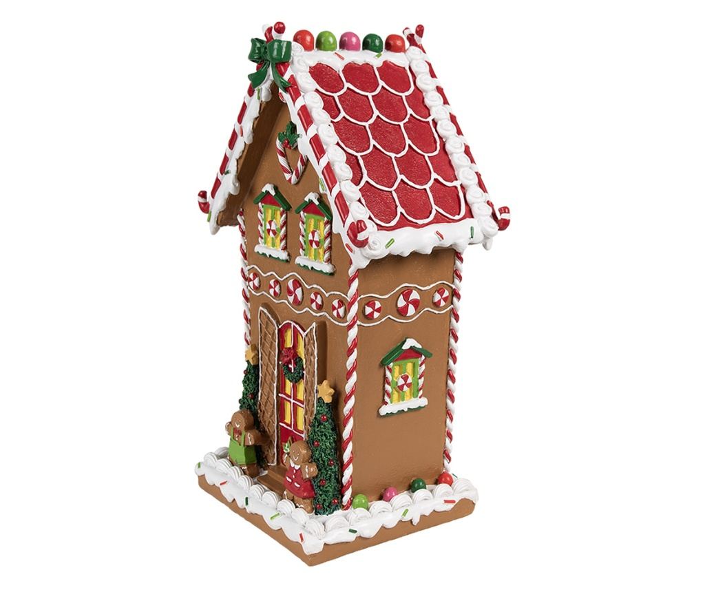 Mézeskalács ház, többszínű polyresin, 18x14x31 cm - 5