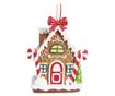 2 darabos mézeskalács házikó karácsonyfadísz szett, műgyanta, többszínű, 7x5x9 cm