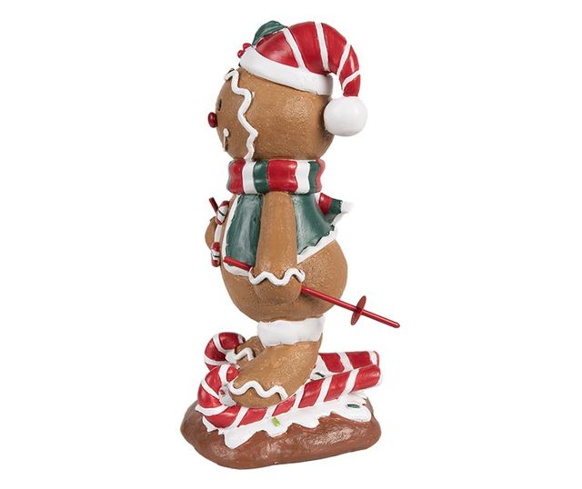 Mézeskalács figura, polirezin, többszínű, 12x11x21 cm