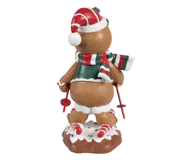 Mézeskalács figura, polirezin, többszínű, 12x11x21 cm