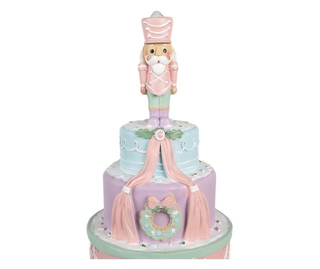 Karácsonyi torta figura, polirezin, többszínű, 17x42 cm
