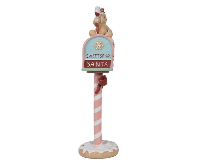 Többszínű műgyanta karácsonyi postaláda 11x10x36 cm