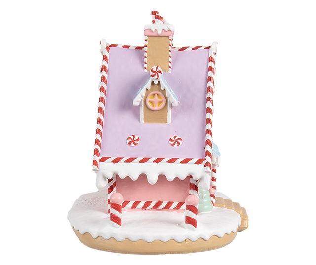 Mézeskalács ház, többszínű műgyanta, 16x13x15 cm