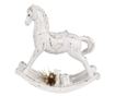 Fehér és arany színű műgyanta karácsonyi ló figura, 25x25 cm thumbnail 1