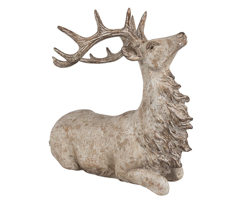 Barna polyresin rénszarvas figura 29x15x27 cm - 3