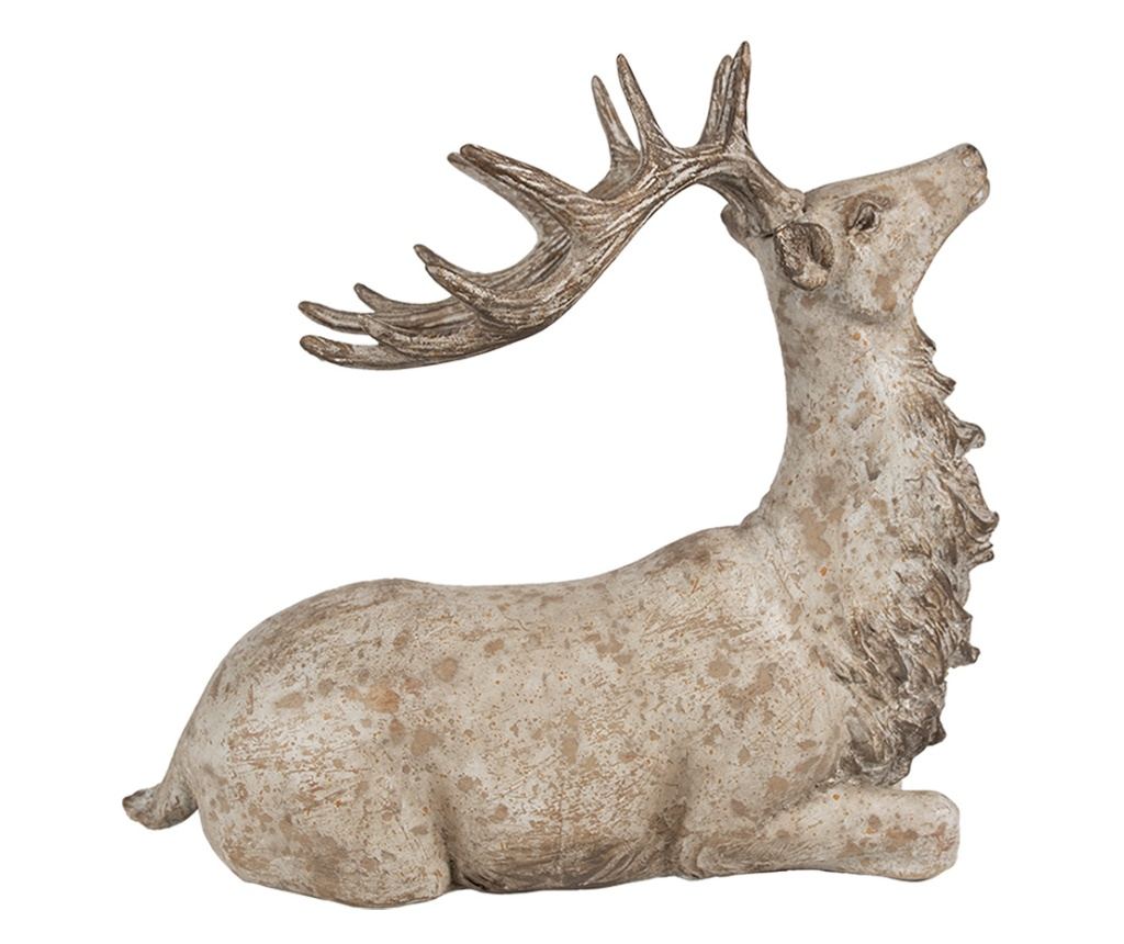 Barna polyresin rénszarvas figura 29x15x27 cm - 4