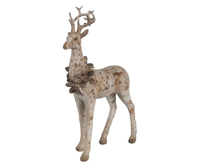 2 darabos Reni figura szett, barna polyresin, 12x5x20 cm, 12x5x12 cm